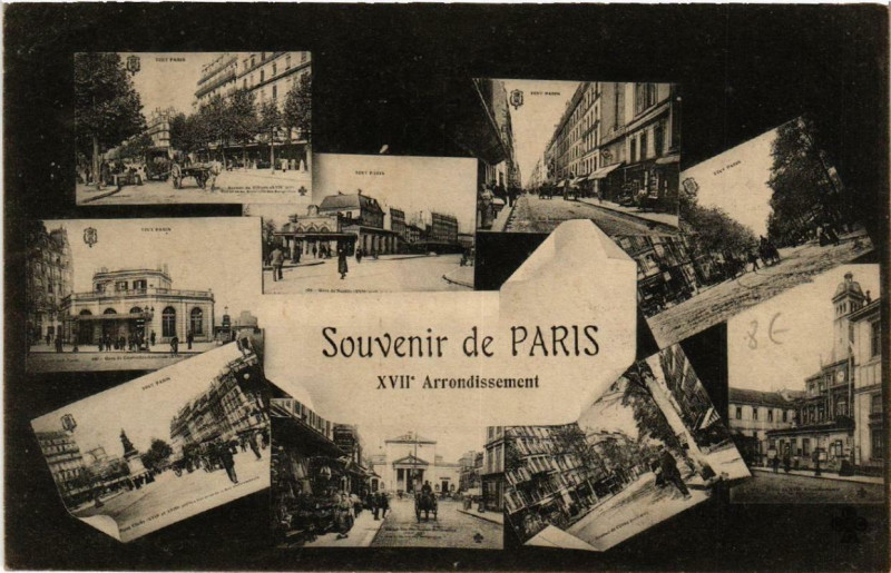 Carte postale ancienne Souvenir de Paris - 17e Arrondissement à Paris 17e