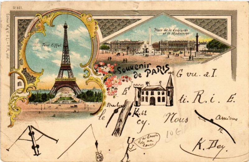 Carte postale ancienne Souvenir de Paris à Paris