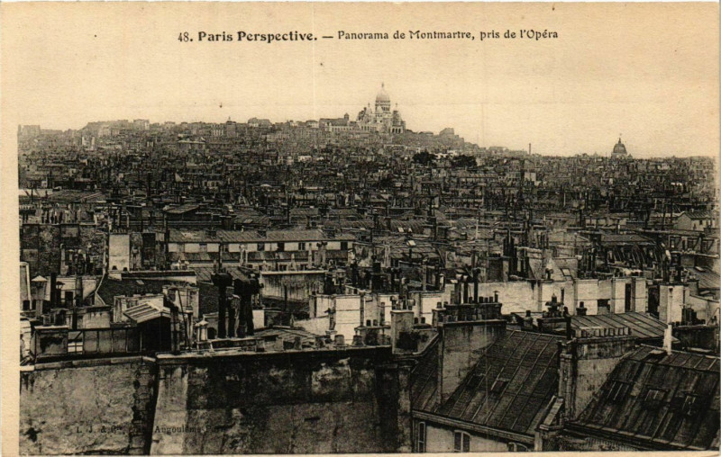 Carte postale ancienne Paris Perspective. 48. Montmartre pris de l'Opera à Paris