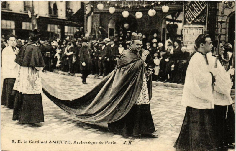 Carte postale ancienne Paris S.E. le Cardinal Amette Archeveque de Paris à Paris