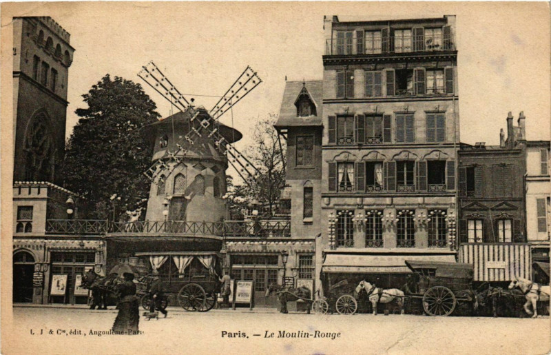 Carte postale ancienne Le Moulin-Rouge à Paris 18e
