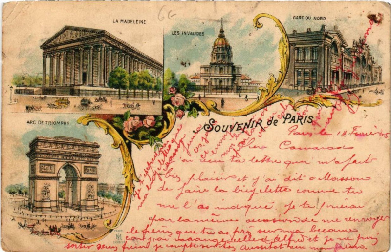 Carte postale ancienne Souvenir de Paris à Paris