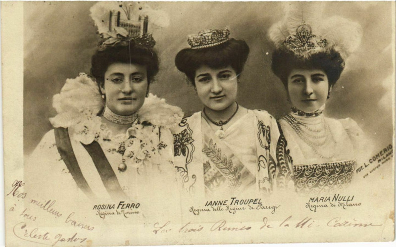 Carte postale ancienne Paris Mi-Careme Les trois Reines à Paris