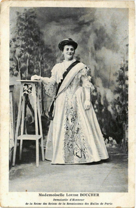 Carte postale ancienne Paris Mi-Careme Reine des Reines Mlle Louise Boucher à Paris