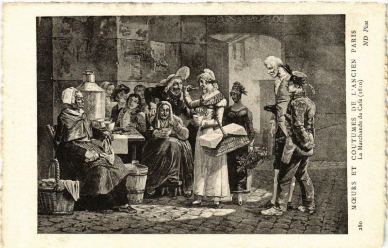 Carte postale ancienne Paris Moeurs et Coutumes. La Marchande de Cafe à Paris