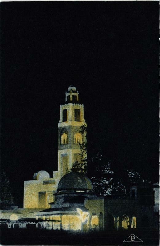 Carte postale ancienne Paris Palais de l'Algerie. vue de nuit à Paris