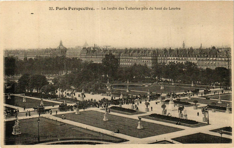 Carte postale ancienne Paris Perspective. 32. Jardin des Tuileries à Paris