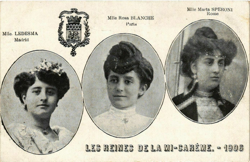 Carte postale ancienne Paris Mi-Careme 1906 Les Reines à Paris