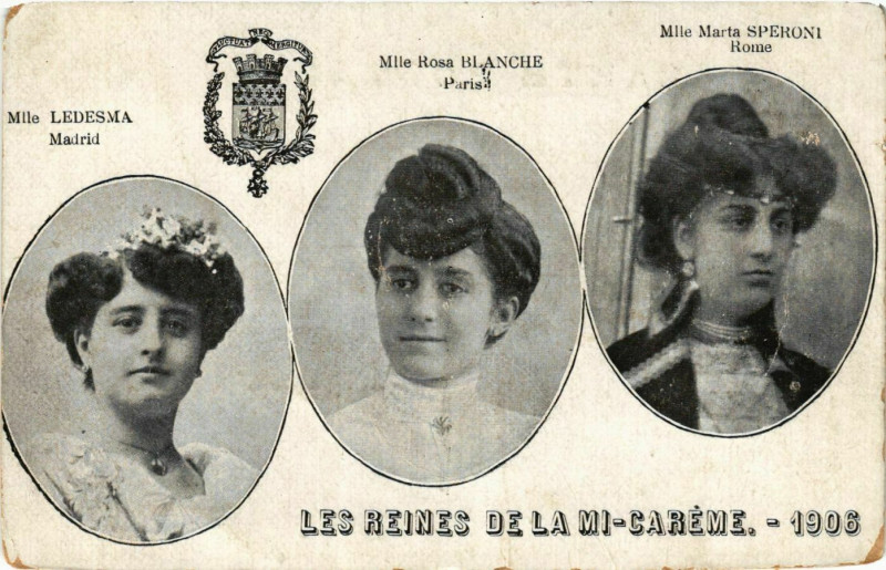 Carte postale ancienne Paris Mi-Careme 1906 Les Reines à Paris