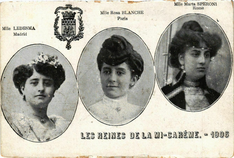 Carte postale ancienne Paris Mi-Careme 1906 Les Reines à Paris