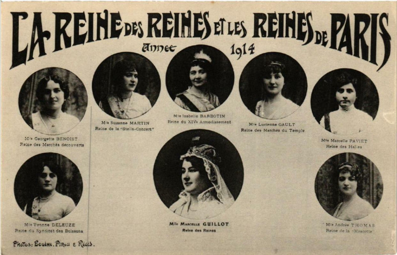 Carte postale ancienne Paris La Reine des Reines et les Reines de Paris 1914 à Paris