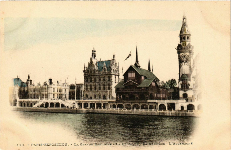 Carte postale ancienne Paris Expo 1900 La Grande Bretagne Belgique Norwege l'Allemagne à Paris