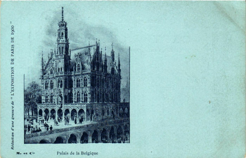 Carte postale ancienne Paris Expo 1900 Palais de la Belgique à Paris