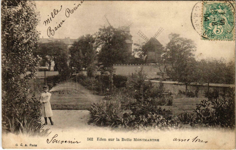 Carte postale ancienne Eden sur la Butte Montmartre à Paris 18e