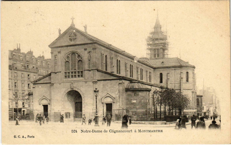 Carte postale ancienne Notre-Dame de Clignancourt à Montmartre à Paris 18e