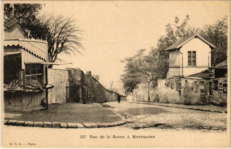 Carte postale ancienne Rue de la Bonne à Montmartre à Paris 18e