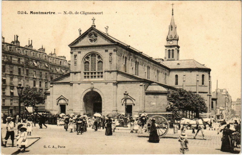 Carte postale ancienne Montmartre - Notre-Dame de Clignancourt à Paris 18e
