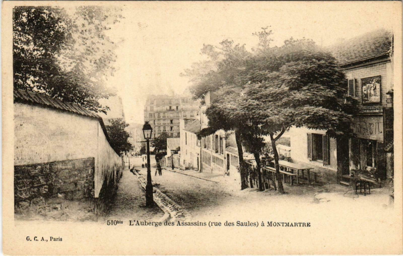 Carte postale ancienne L'Auberge des Assassins (rue des Saules) à Montmartre à Paris 18e