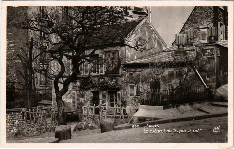 Carte postale ancienne Le cabaret du Lapin à Gil à Paris 18e