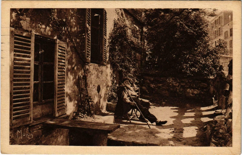 Carte postale ancienne Le Lapin Agile cabaret artistique de Montmartre - le Père Frédé à Paris 18e