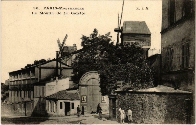 Carte postale ancienne Montmartre - Le Moulin de la Galette à Paris 18e