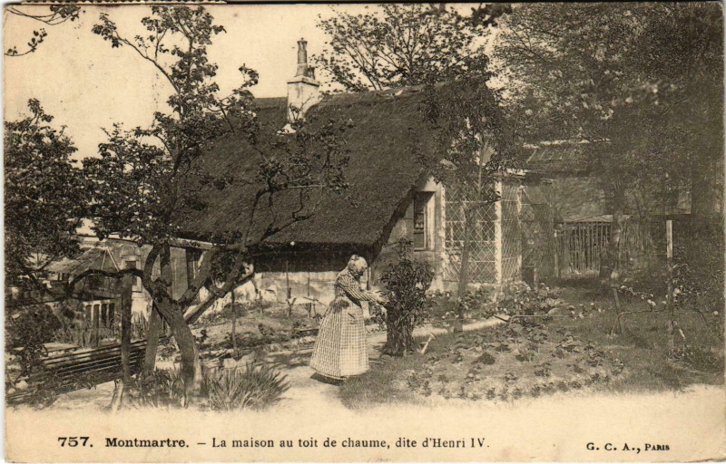 Carte postale ancienne Montmartre - La Maison au Toit de Chaume dite d'Henri IV à Paris 18e