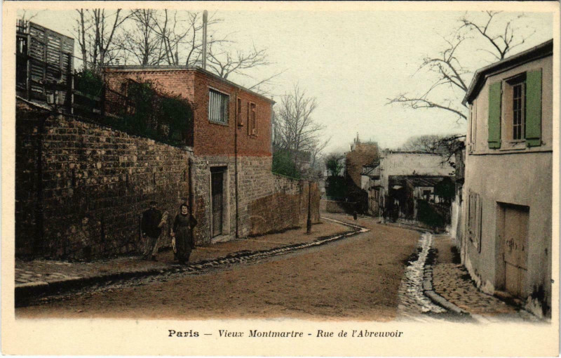 Carte postale ancienne Vieux Montmartre - Rue de l'Abreuvoir à Paris 18e