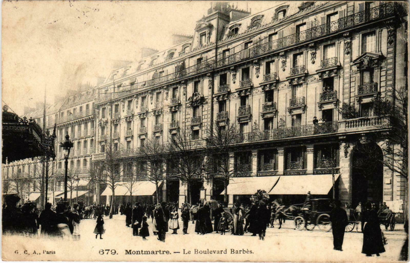 Carte postale ancienne Le Boulevard Barbès à Paris 18e