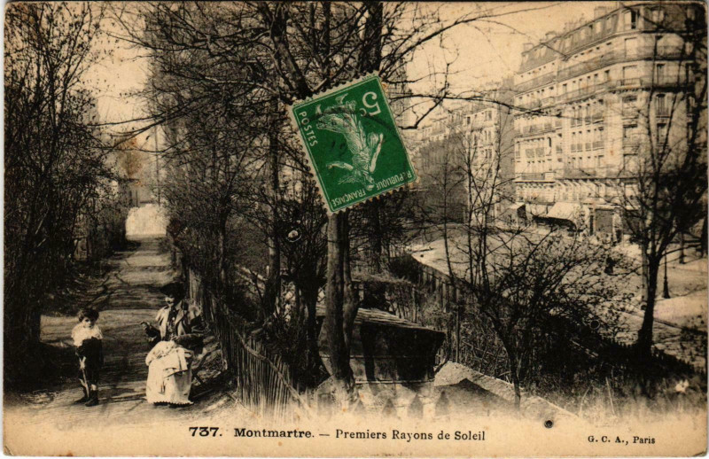 Carte postale ancienne Montmartre - Premiers Rayons de Soleil à Paris 18e