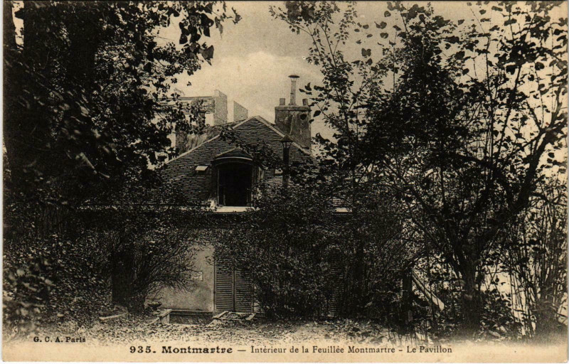 Carte postale ancienne Intérieur de la Feuillée Montmartre - Le Pavillon à Paris 18e