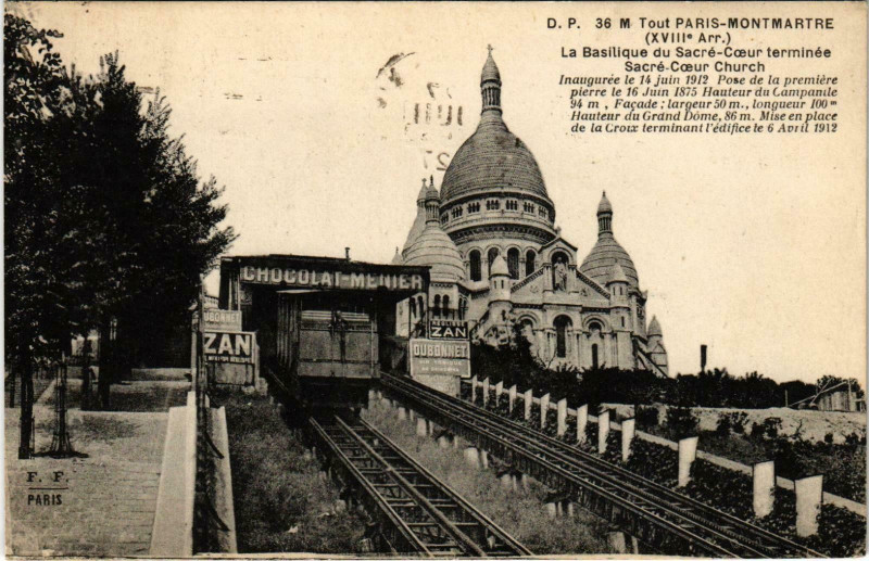 Carte postale ancienne Montmartre - La Basilique du Sacré-Coeur terminée à Paris 18e