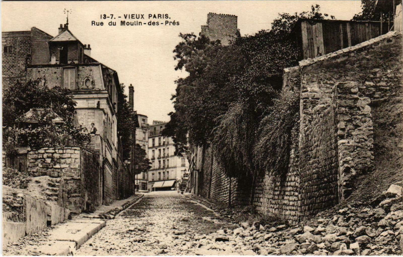 Carte postale ancienne Rue du Moulin-des-Prés à Paris 13e