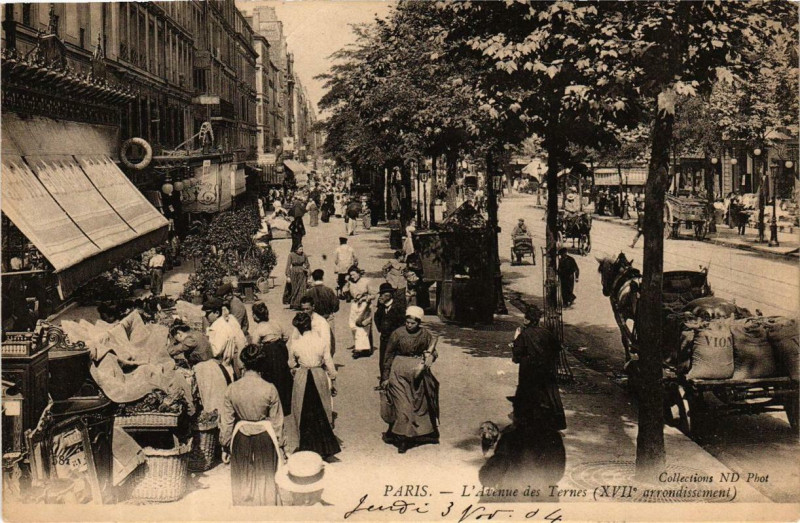 Carte postale ancienne L'Avenue des Ternes à Paris 17e