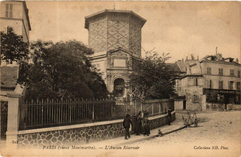 Carte postale ancienne Vieux Montmartre - L'Ancien Réservoir à Paris 18e