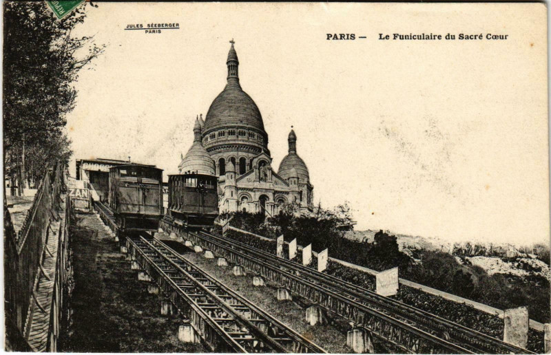 Carte postale ancienne Le Funiculaire du Sacré-Coeur à Paris 18e