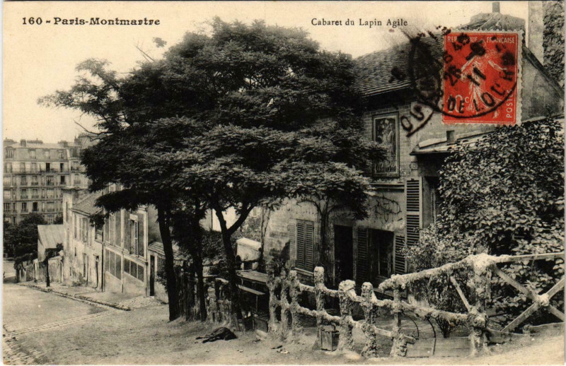 Carte postale ancienne Montmartre - Cabaret du Lapin Agile à Paris 18e