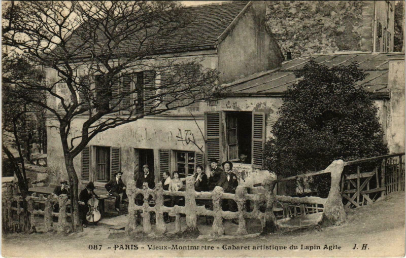 Carte postale ancienne Vieux-Montmartre - Cabaret artistique du Lapin Agile à Paris 18e