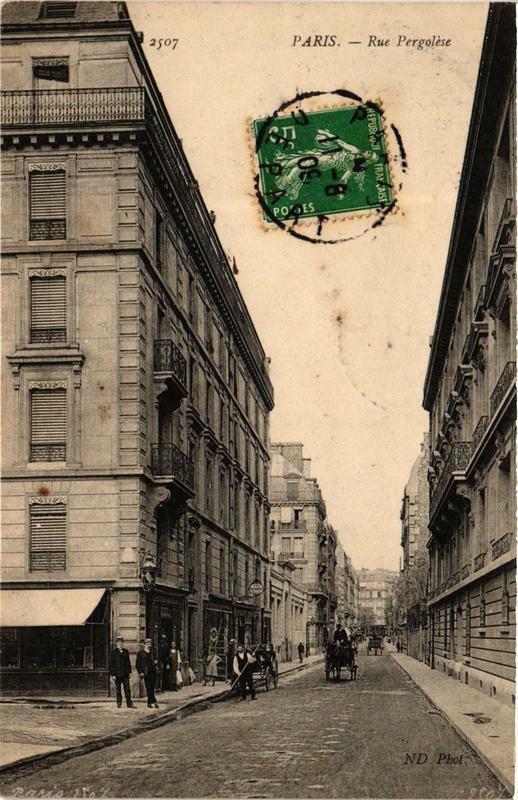 Carte postale ancienne Rue Pergolèse à Paris 16e