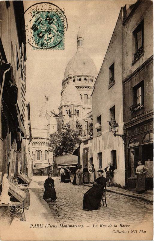 Carte postale ancienne Montmartre - La Rue de la Barre à Paris 18e