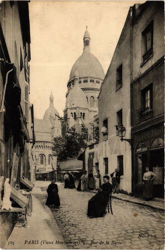Carte postale ancienne Montmartre - La Rue de la Barre à Paris 18e