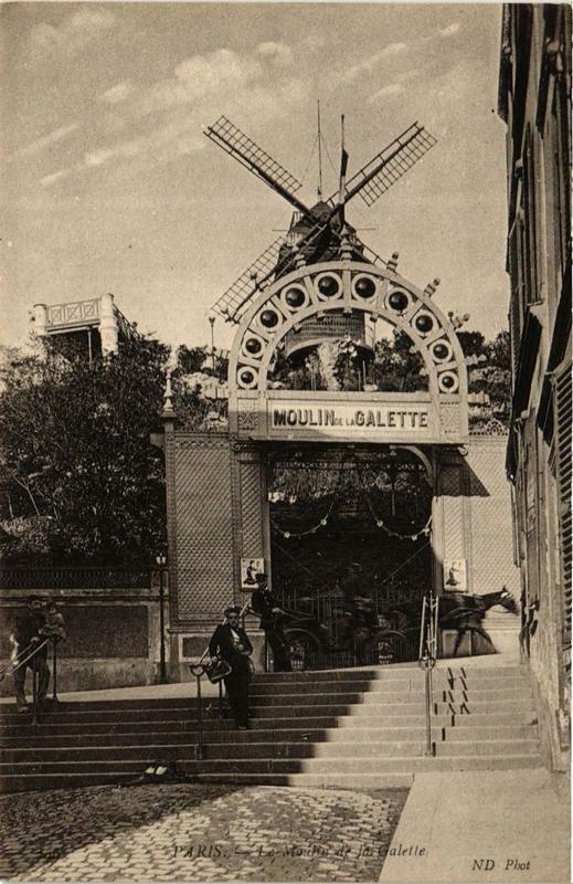 Carte postale ancienne Le Moulin de la Galette à Paris 18e