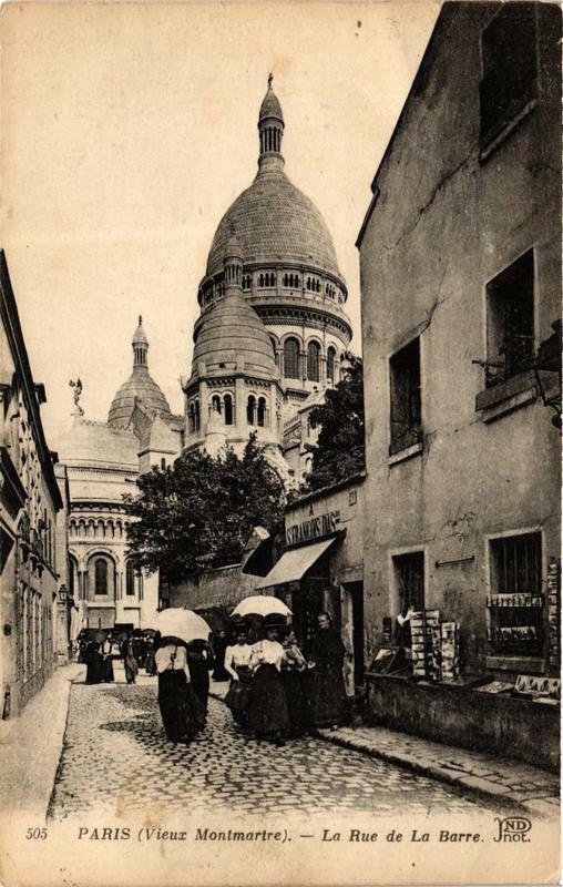 Carte postale ancienne Vieux-Montmartre - La Rue de la Barre à Paris 18e