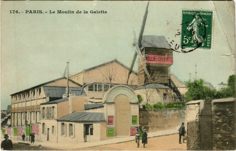 Carte postale ancienne Le Moulin de la Galette à Paris 18e