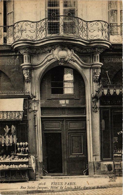 Carte postale ancienne Paris 5e Hotel de Louis Xiv. Rue Saint-Jacques. Nd Phot à Paris 5e