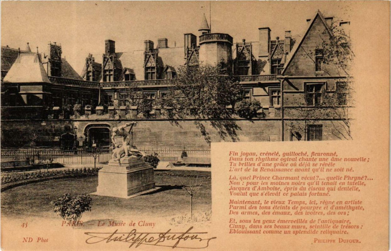 Carte postale ancienne Paris 5e Musée de Cluny. Nd Phot à Paris 5e