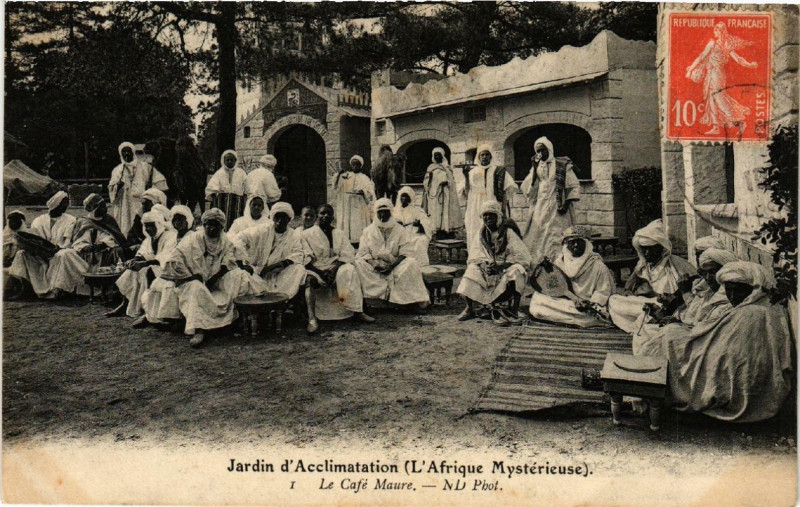 Carte postale ancienne Jardin d'Acclimatation (L'Afrique Mystérieuse) - Le Café Maure à Neuilly-sur-Seine