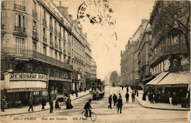 Carte postale ancienne Paris 5e Rue des Ecoles. Nd Phot à Paris 5e