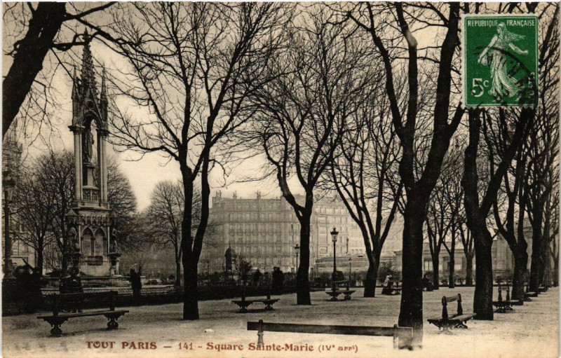 Carte postale ancienne Tout Paris (4e) Square Sainte-Marie à Paris 4e