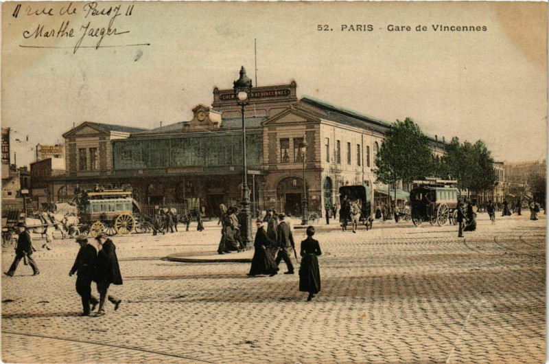 Carte postale ancienne Gare de Vincennes à Paris 12e