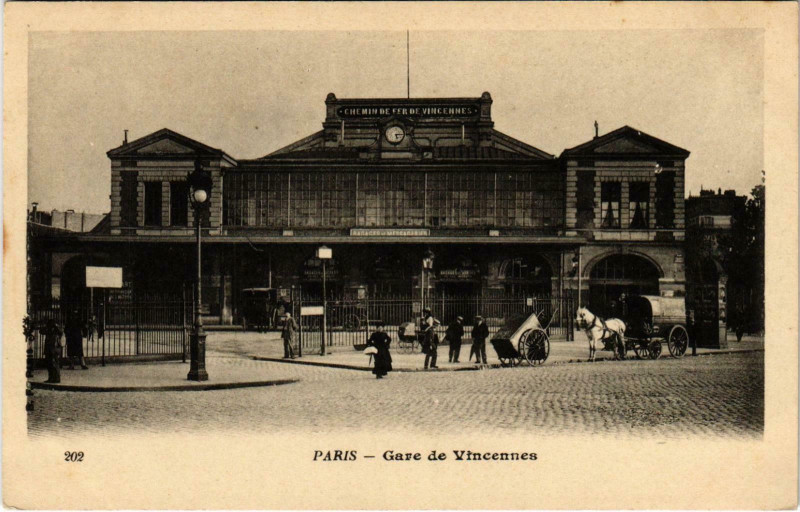 Carte postale ancienne Gare de Vincennes à Paris 12e